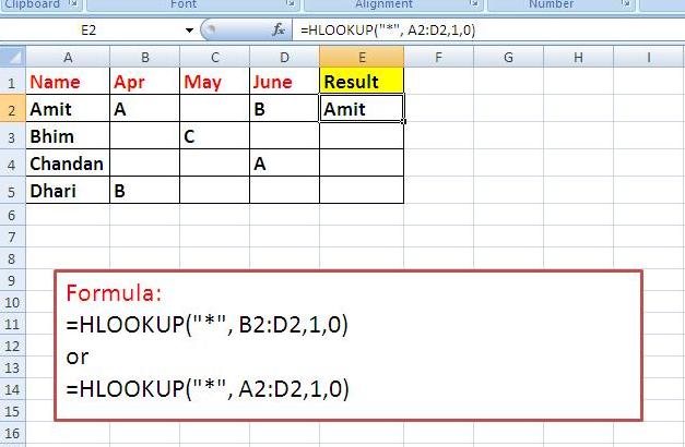 HLookup